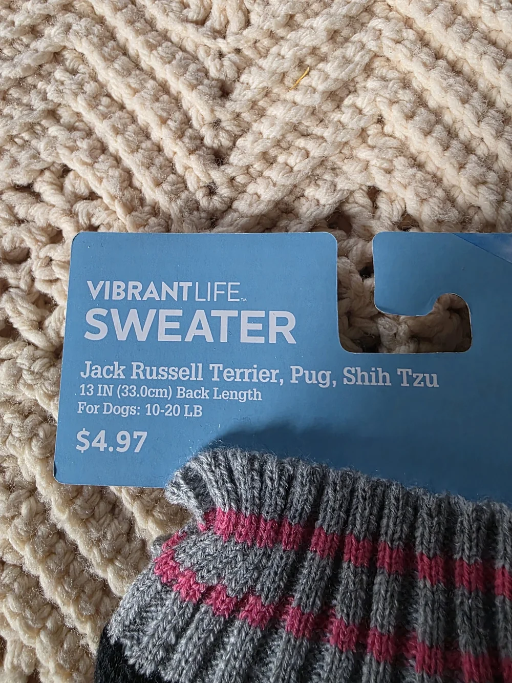 Vibrant Pet Black Knit Sweater with Pink Accents - Small